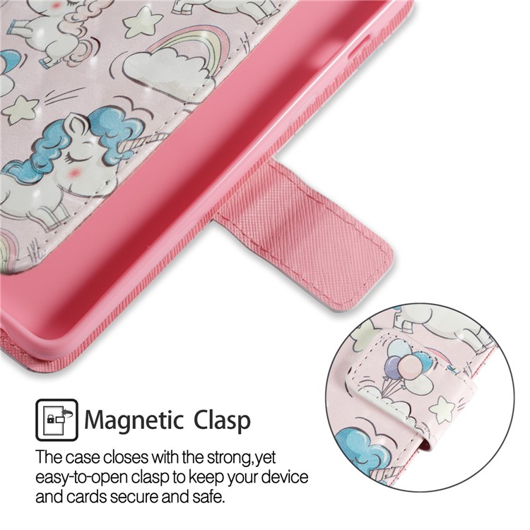 3D Pattern Printing Leather Wallet Stand Case for Samsung Galaxy A8 (2018) - Unicorn-4