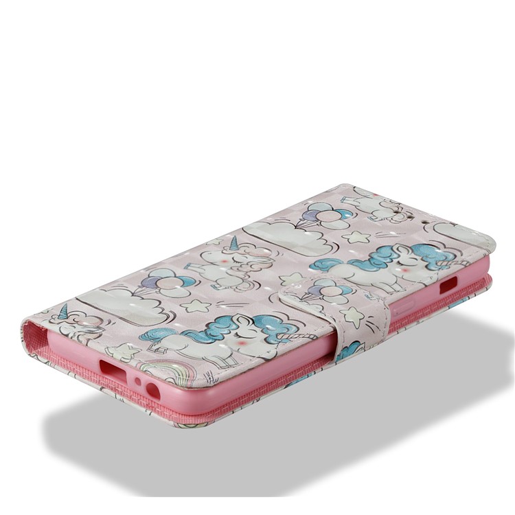 3D Pattern Printing Leather Wallet Stand Case for Samsung Galaxy A8 (2018) - Unicorn-6