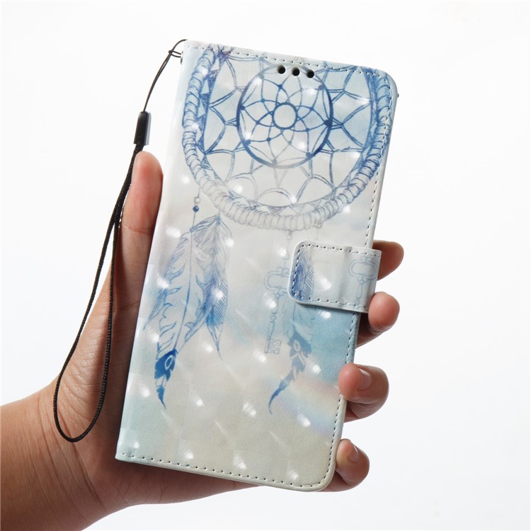 3D Pattern Printing Leather Wallet Stand Shell for Samsung Galaxy A8 (2018) - Dream Catcher-3