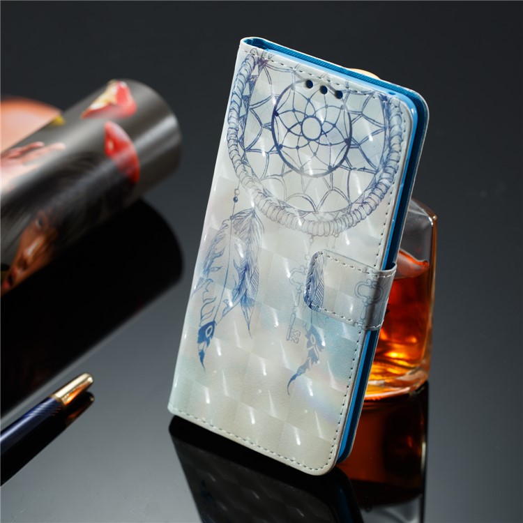 3D Pattern Printing Leather Wallet Stand Shell for Samsung Galaxy A8 (2018) - Dream Catcher-5
