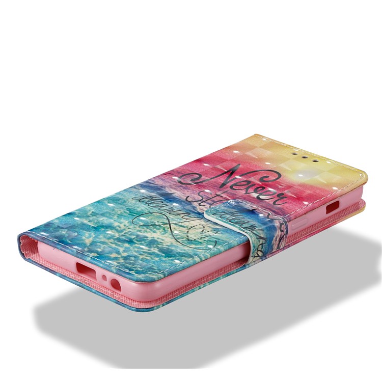 3D Patterned Leather Wallet Stand Mobile Cover for Samsung Galaxy A8 (2018) - Never Stop Dreaming-6