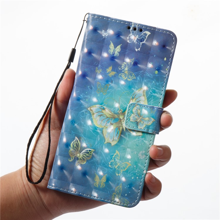 3D Pattern Printing Flip Leather Mobile Shell for Samsung Galaxy A8 (2018) - Butterfly-3