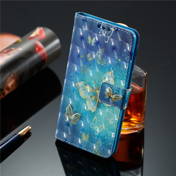 3D Pattern Printing Flip Leather Mobile Shell for Samsung Galaxy A8 (2018) - Butterfly-5