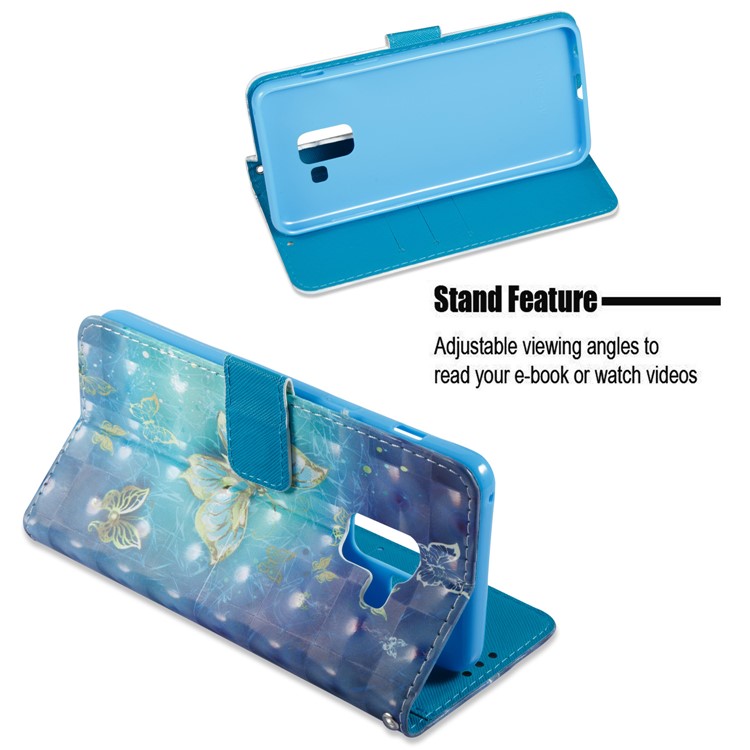 3D Pattern Printing Flip Leather Mobile Shell for Samsung Galaxy A8 (2018) - Butterfly-7