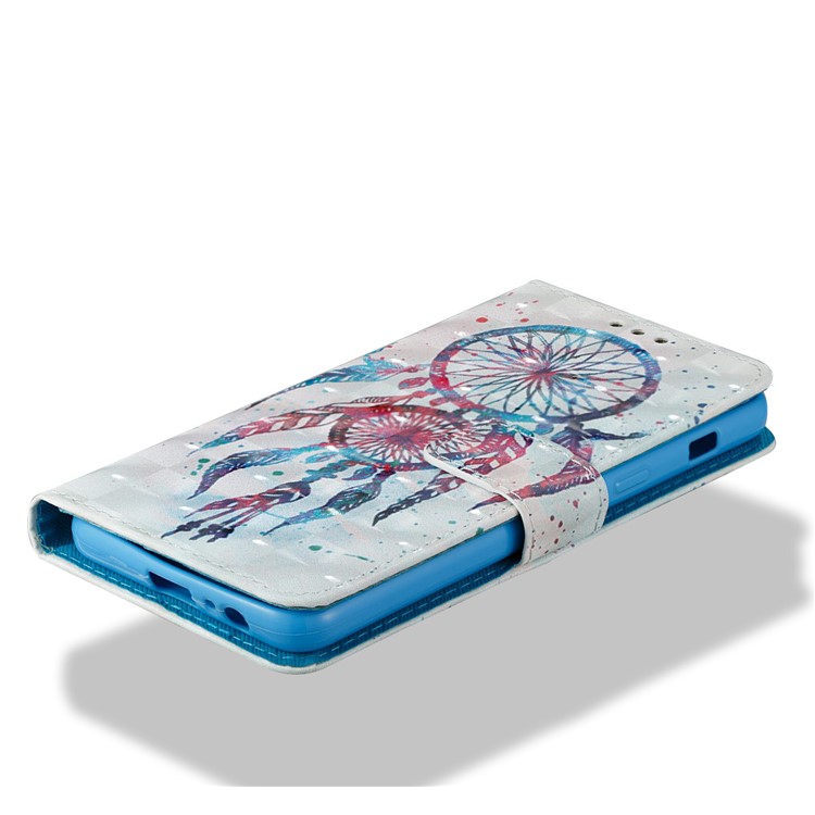 3D Pattern Printing Leather Wallet Phone Case for Samsung Galaxy A8 (2018) - Feather Dream Catcher-6