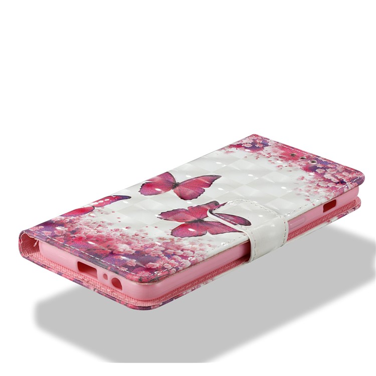 3D Pattern Printing Leather Protective Shell Case for Samsung Galaxy A8 (2018) - Butterfly and Flower-5