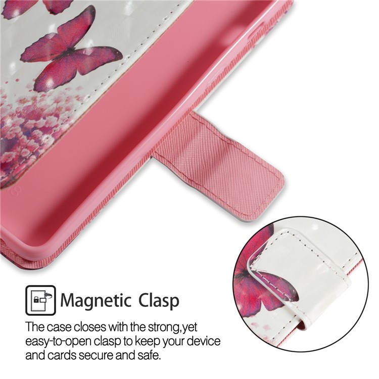 3D Pattern Printing Leather Protective Shell Case for Samsung Galaxy A8 (2018) - Butterfly and Flower-6