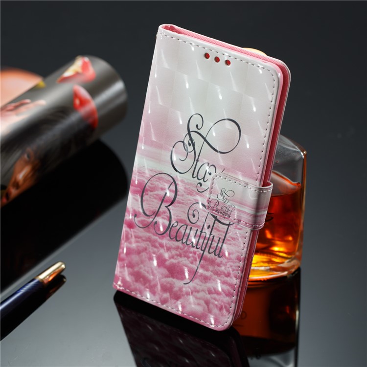 3D Patterned Card Holder PU Leather Case for Samsung Galaxy A8 (2018) - Stay Beautiful-5