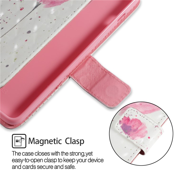 3D Pattern Printing Leather Cover Protector for Samsung Galaxy A8 (2018) - Flower-4
