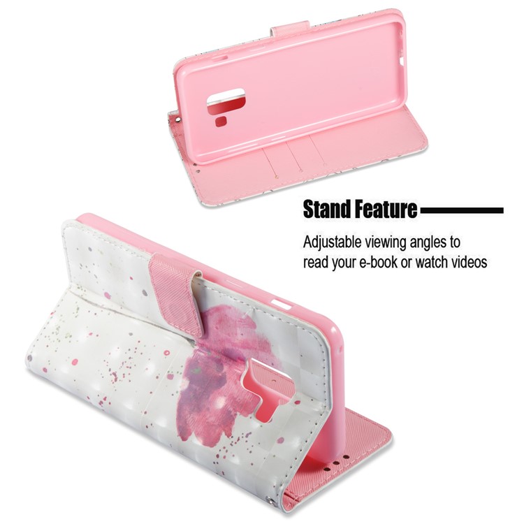 3D Pattern Printing Leather Cover Protector for Samsung Galaxy A8 (2018) - Flower-7