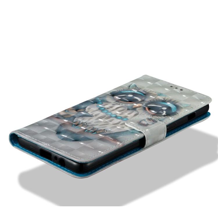 Pattern Printing Light Spot Decor Leather Stand Protective Phone Cover for Samsung Galaxy A8+ (2018) - Owl-5