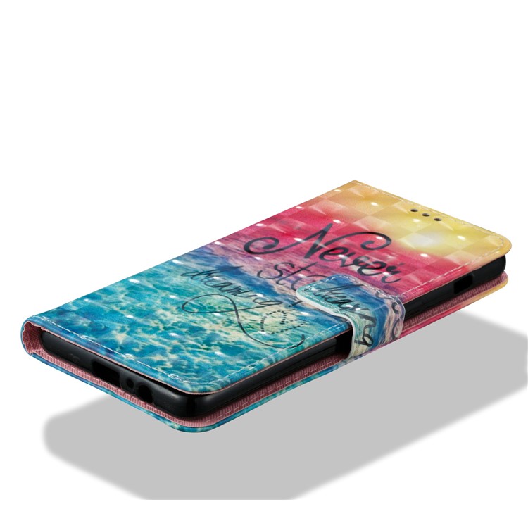 Pattern Printing Light Spot Decor Leather Stand Protective Cell Phone Shell for Samsung Galaxy A8+ (2018) - Never Stop Dreaming-5