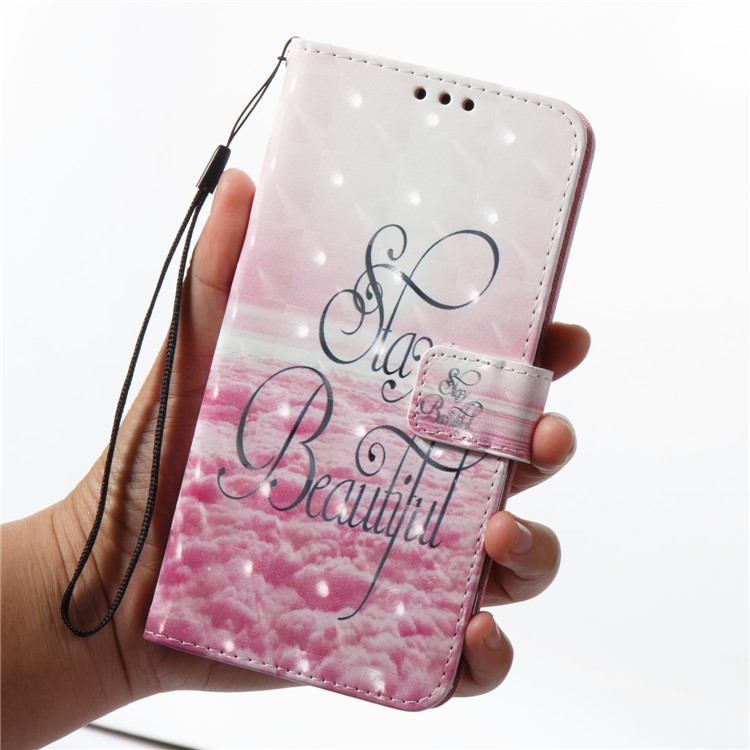 Pattern Printing Light Spot Decor Leather Stand Protective Cell Phone Cover for Samsung Galaxy A8+ (2018) - Stay Beautiful-2