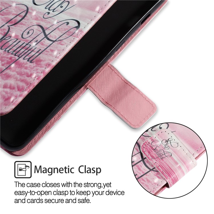 Pattern Printing Light Spot Decor Leather Stand Protective Cell Phone Cover for Samsung Galaxy A8+ (2018) - Stay Beautiful-3