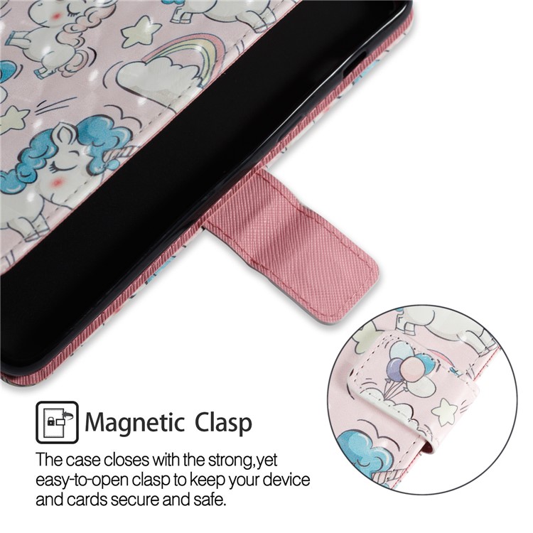 Pattern Printing Light Spot Decor Leather Stand Protective Shell for Samsung Galaxy A8+ (2018) - Cute Unicorns-3