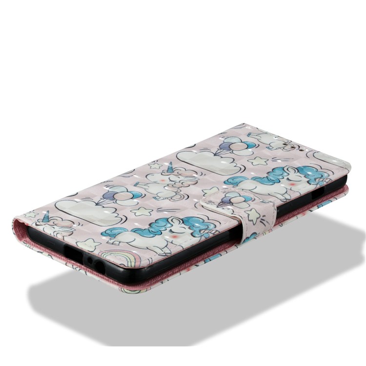 Pattern Printing Light Spot Decor Leather Stand Protective Shell for Samsung Galaxy A8+ (2018) - Cute Unicorns-5
