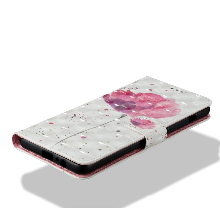 Pattern Printing Light Spot Decor Leather Stand Protective Cover for Samsung Galaxy A8+ (2018) - Pink Flower-6
