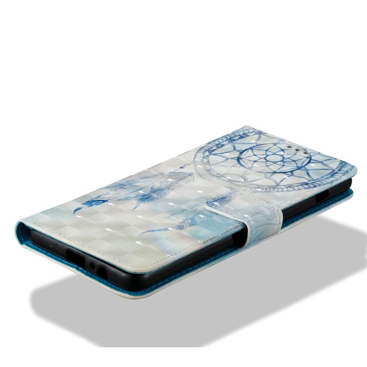 Pattern Printing Light Spot Decor Leather Stand Protective Casing for Samsung Galaxy A8+ (2018) - Dream Catcher and Feather-6