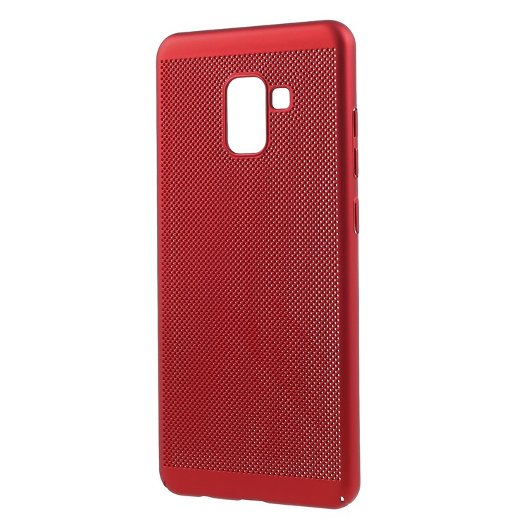 Hollow Mesh Heat Dissipation PC Phone Cover for Samsung Galaxy A8 (2018) - Red-2