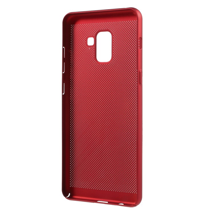 Hollow Mesh Heat Dissipation PC Phone Cover for Samsung Galaxy A8 (2018) - Red-3