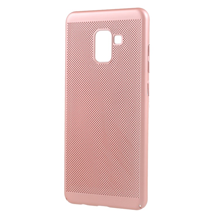 Hollow Mesh Heat Dissipation PC Protection Mobile Phone Shell for Samsung Galaxy A8 (2018) - Rose Gold-2