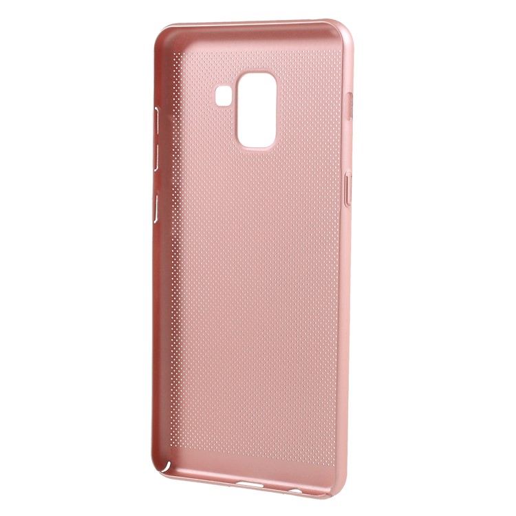 Hollow Mesh Heat Dissipation PC Protection Mobile Phone Shell for Samsung Galaxy A8 (2018) - Rose Gold-3