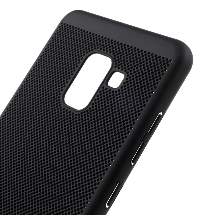 Hollow Mesh Heat Dissipation PC Cover for Samsung Galaxy A8+ (2018) - Black-4