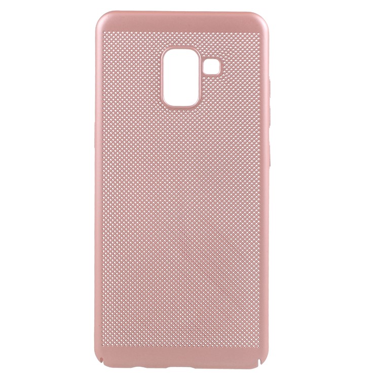 Hollow Mesh Heat Dissipation PC Casing for Samsung Galaxy A8+ (2018) - Rose Gold-1