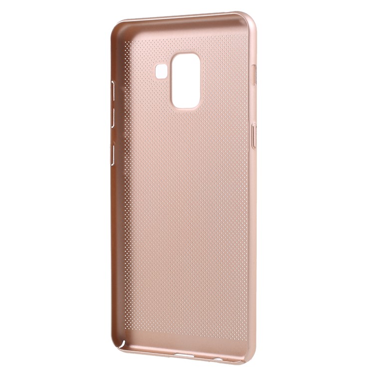 Hollow Mesh Heat Dissipation PC Mobile Phone Case for Samsung Galaxy A8+ (2018) - Gold-3