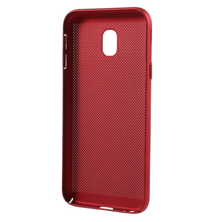 Hollow Mesh Heat Dissipation PC Case for Samsung Galaxy J3 (2017) EU Version / Samsung Galaxy J3 Pro (2017) - Red-3