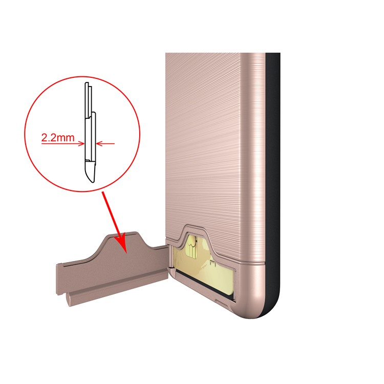 Brushed PC + TPU Hybrid Phone Card Slot Cover with Kickstand for Samsung Galaxy A8 (2018) - Rose Gold-7