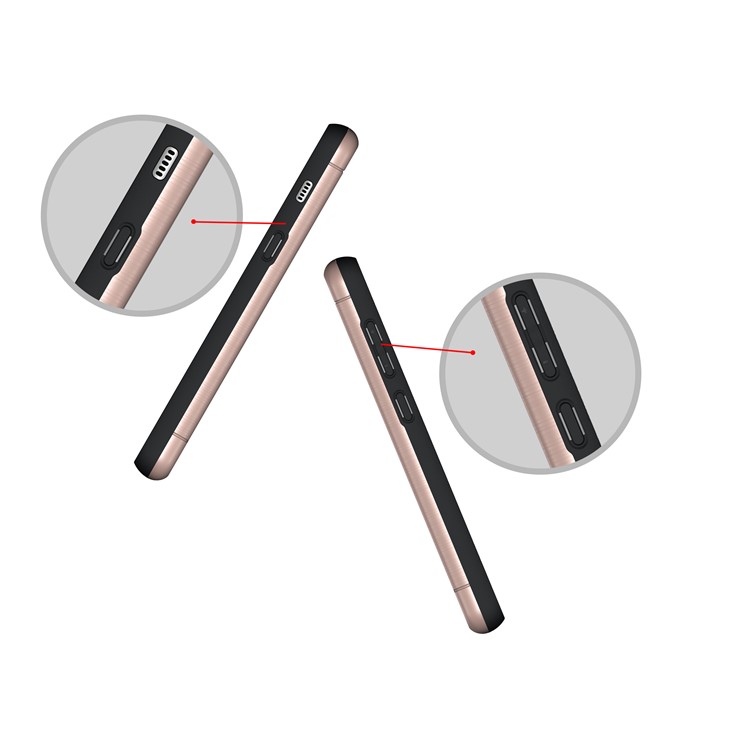Brushed PC + TPU Hybrid Phone Card Slot Cover with Kickstand for Samsung Galaxy A8 (2018) - Rose Gold-9
