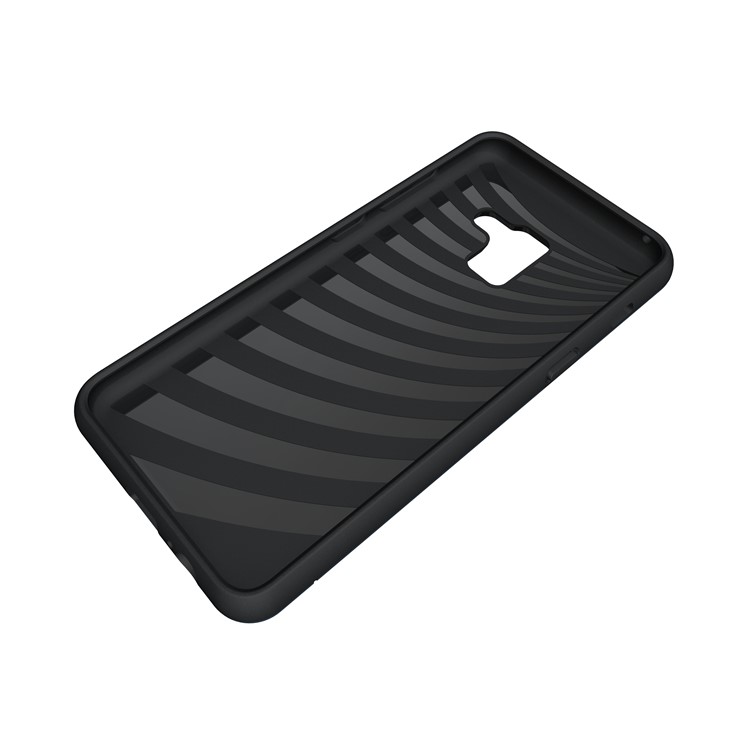 For Samsung Galaxy A8 (2018) Brushed PC + TPU Combo Phone Cover with Kickstand - Dark Blue-8
