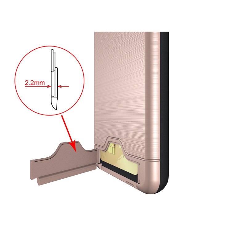 Brushed PC + TPU Combo Cover with Card Slot for Samsung Galaxy A8 Plus (2018) with Kickstand - Rose Gold-7