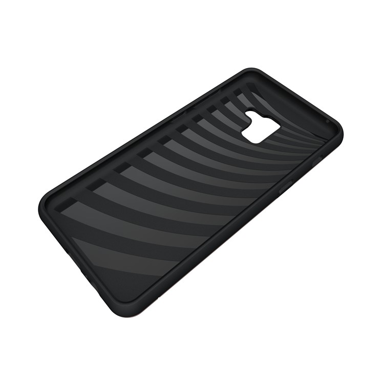 Brushed PC + TPU Combo Cover with Card Slot for Samsung Galaxy A8 Plus (2018) with Kickstand - Rose Gold-8