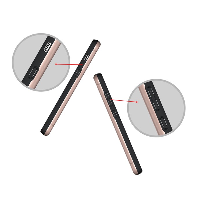 Brushed PC + TPU Combo Cover with Card Slot for Samsung Galaxy A8 Plus (2018) with Kickstand - Rose Gold-9