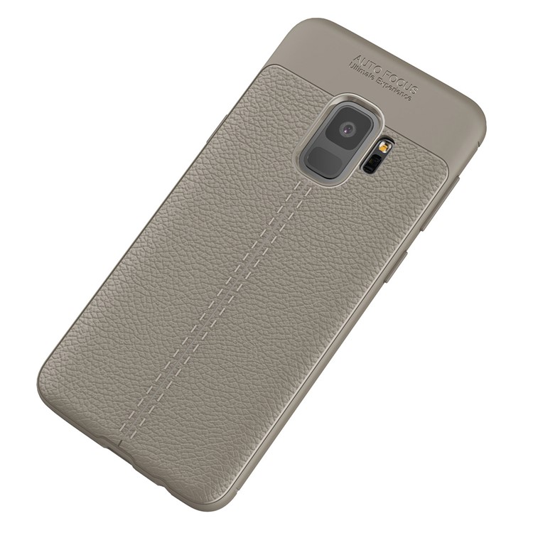 Litchi Skin TPU Protective Mobile Phone Case for Samsung Galaxy S9 - Grey-2
