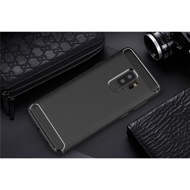 Carbon Fibre Brushed TPU Gel Case for Samsung Galaxy S9 Plus G965 - Black-10