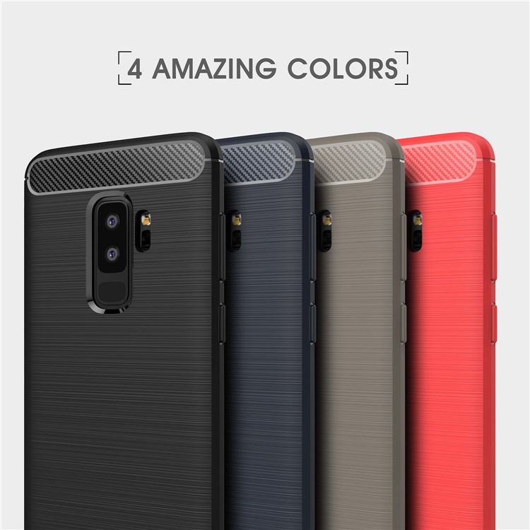 Carbon Fibre Brushed TPU Gel Case for Samsung Galaxy S9 Plus G965 - Black-11