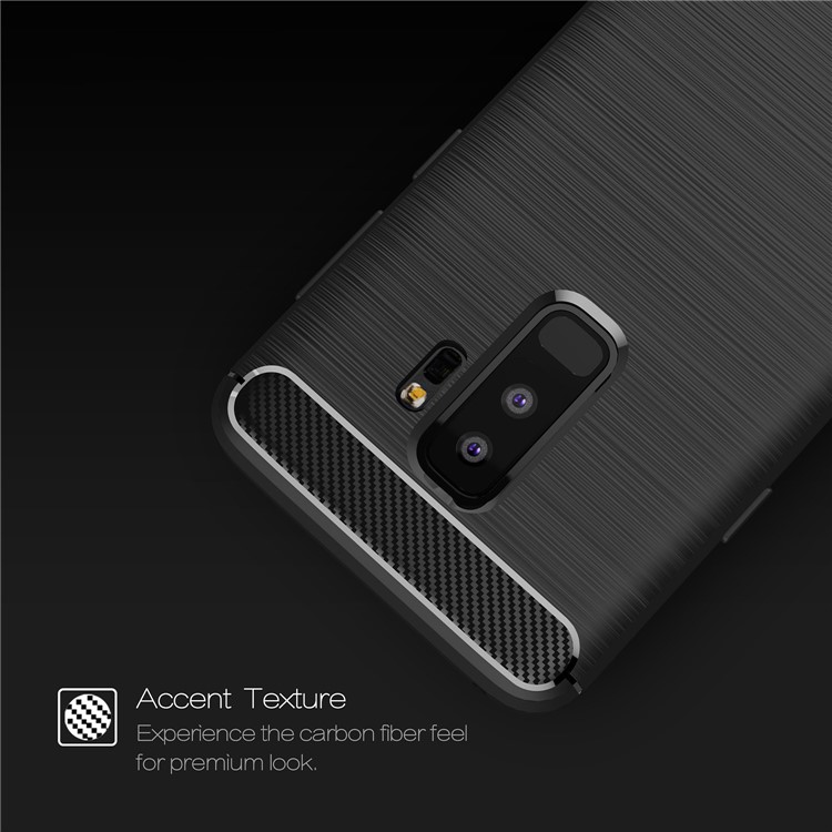 Carbon Fibre Brushed TPU Gel Case for Samsung Galaxy S9 Plus G965 - Black-4
