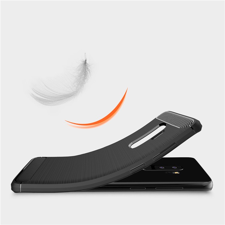 Carbon Fibre Brushed TPU Gel Case for Samsung Galaxy S9 Plus G965 - Black-7
