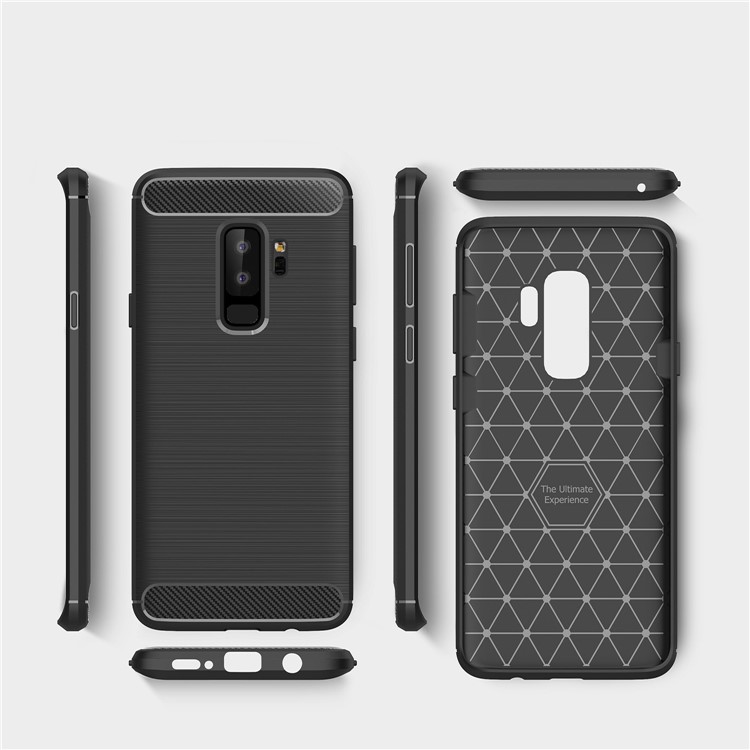 Carbon Fibre Brushed TPU Gel Case for Samsung Galaxy S9 Plus G965 - Black-9