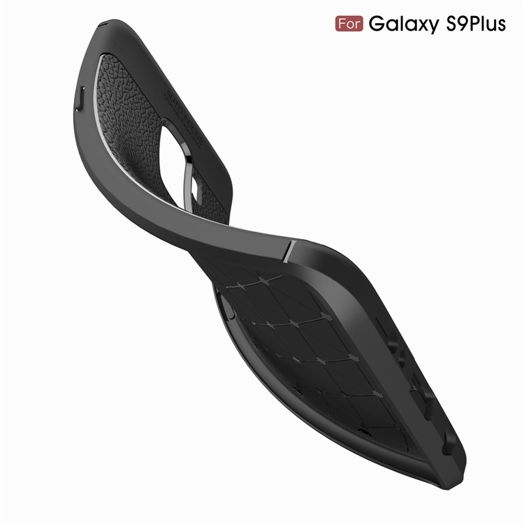 Litchi Skin Flexible TPU Back Cover Case for Samsung Galaxy S9 Plus G965 - Black-9