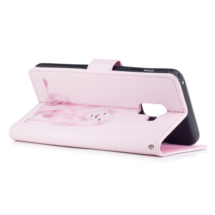 Pattern Printing Leather Wallet Stand Phone Case for Samsung Galaxy A8 (2018) - Lion-3