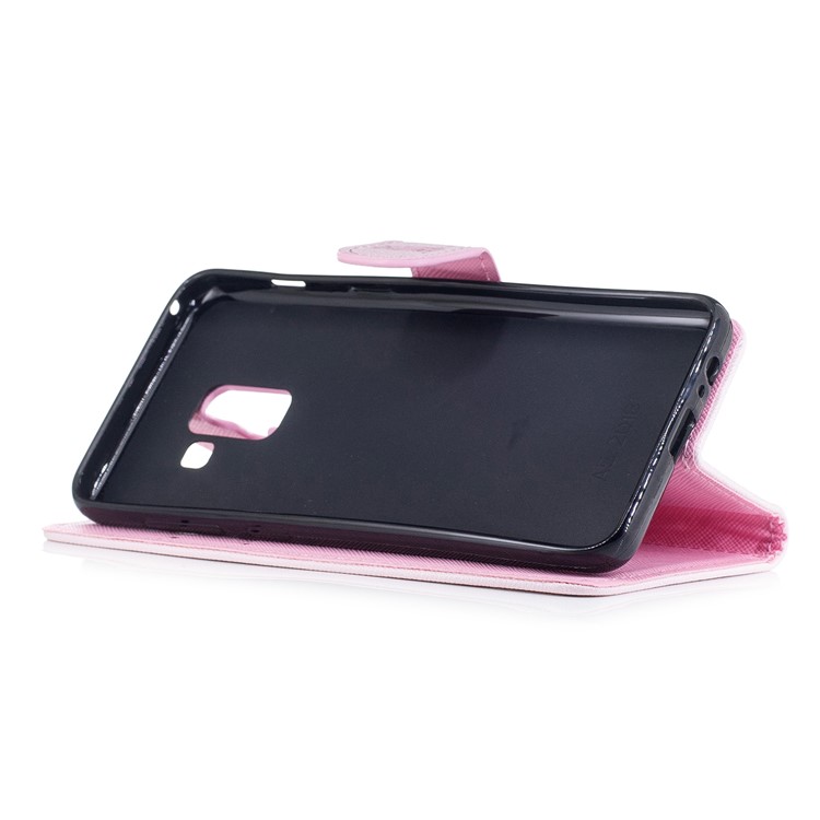 Pattern Printing Leather Wallet Stand Phone Case for Samsung Galaxy A8 (2018) - Lion-4
