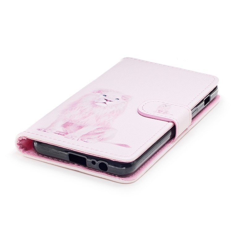 Pattern Printing Leather Wallet Stand Phone Case for Samsung Galaxy A8 (2018) - Lion-5