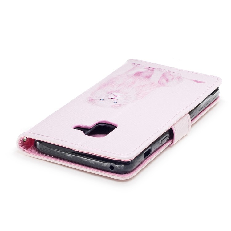 Pattern Printing Leather Wallet Stand Phone Case for Samsung Galaxy A8 (2018) - Lion-6
