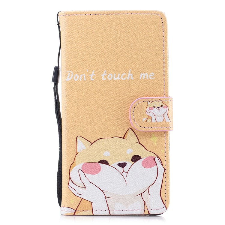 Pattern Printing PU Leather Wallet Phone Cover for Samsung Galaxy A8 (2018) - Don't Touch Me-1