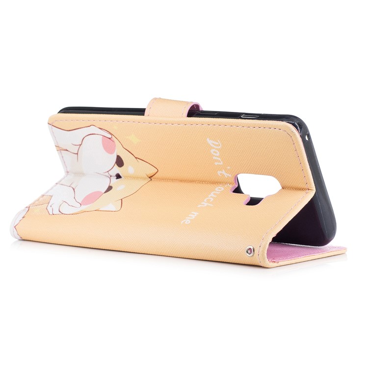 Pattern Printing PU Leather Wallet Phone Cover for Samsung Galaxy A8 (2018) - Don't Touch Me-3