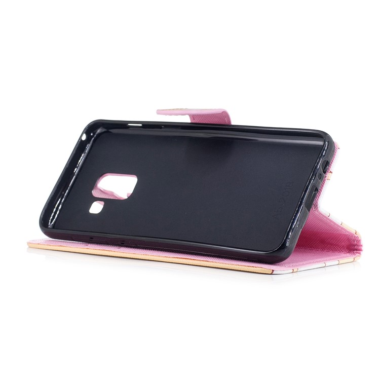 Pattern Printing PU Leather Wallet Phone Cover for Samsung Galaxy A8 (2018) - Don't Touch Me-4